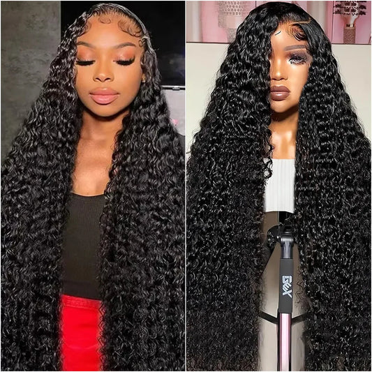 200% High Density  38 Inch Deep Wave 13x6 HD Lace Front Human Hair Wig 360 Transparent Lace Frontal Wig Human Hair Can Be Dyed.