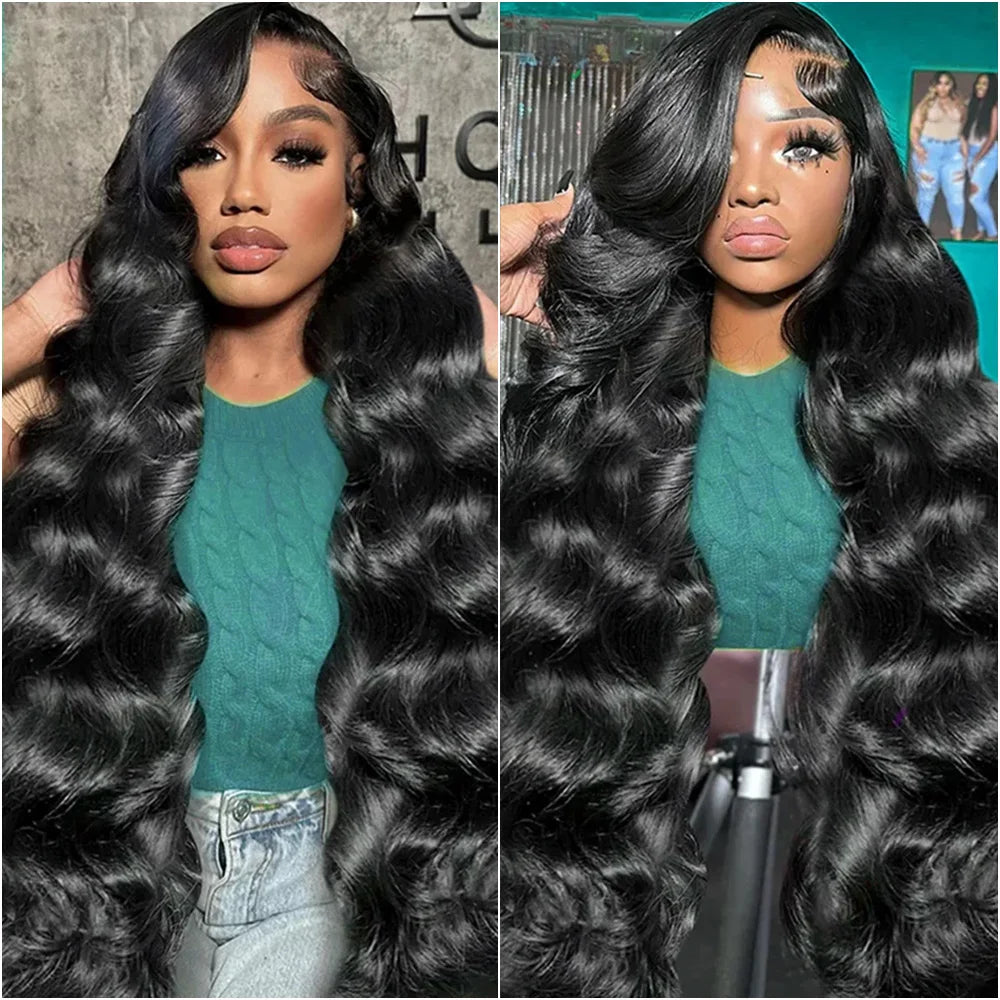 HD Transparent 13x4 13x6 Lace Body Wave Natural Black Wig Pre-Plucked 360 Lace Frontal Wig Human Hair Wigs For Women 5x5 Wig .