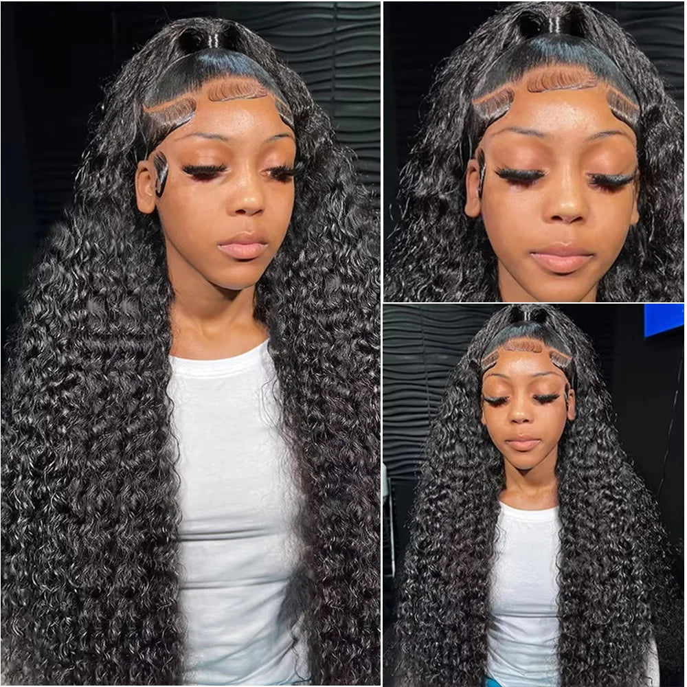 200% High Density  38 Inch Deep Wave 13x6 HD Lace Front Human Hair Wig 360 Transparent Lace Frontal Wig Human Hair Can Be Dyed.