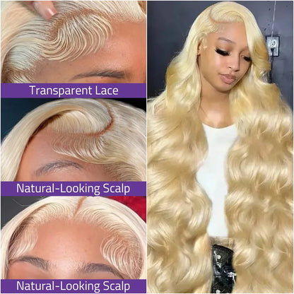 40 Inch #613 Body Wave Blonde Color Wig 13x6 HD Lace Frontal Brazilian Human Hair Wig 13x4 Lace Front 200 Density Water Wave Wig
