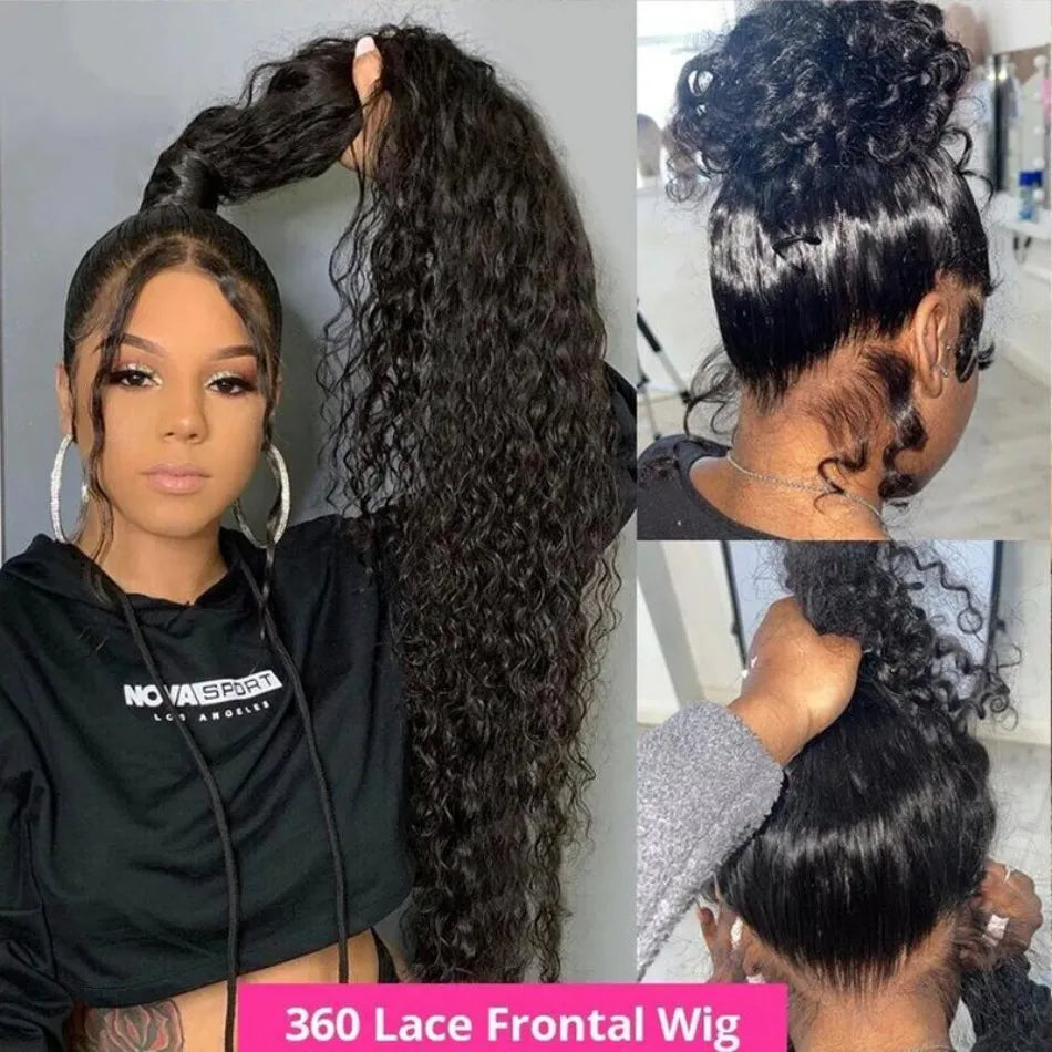 360 Full Lace Wig Human Hair Pre Plucked Deep Wave Frontal Wig Natural Hairline Hd Lace Wigs 30 40 Inch Curly Human Hair Wigs