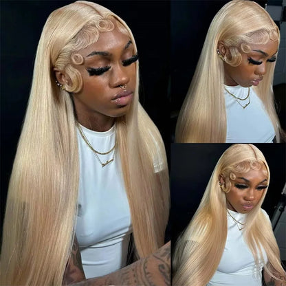 #613 Blonde Lace Front Wig 40 Inch Pre-plucked Human Hair 13X6 HD Lace Frontal Bone Straight Wig 13X4 Transparent Lace Front Wig