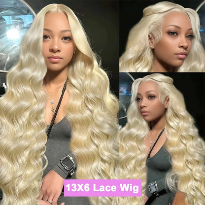 13x6 Transparent Frontal Lace 40 Inch Wig 613 Blonde Body Wave Color Wig 13x4 HD Front Lace Human Hair Wig 200 Density For Women
