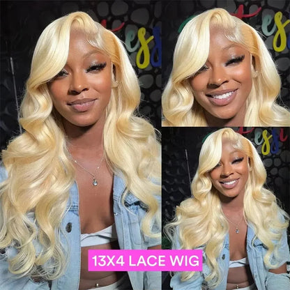 40 Inch #613 Body Wave Blonde Color Wig 13x6 HD Lace Frontal Brazilian Human Hair Wig 13x4 Lace Front 200 Density Water Wave Wig