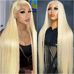 18-40 Inch 613 Blonde Lace Wig 13X6 HD Frontal Lace Bone Straight Wig 13X4 Transparent Lace Frontal Wig 100% Human HairFor Women