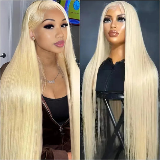 18-40 Inch 613 Blonde Lace Wig 13X6 HD Frontal Lace Bone Straight Wig 13X4 Transparent Lace Frontal Wig 100% Human HairFor Women