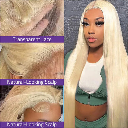 613 HD Lace Frontal Wig 13X6 Lace Front Blonde Wig 13X4 Lace Front Bone Straight Wig 100% Pre-plucked Brazilian Human Hair Wig