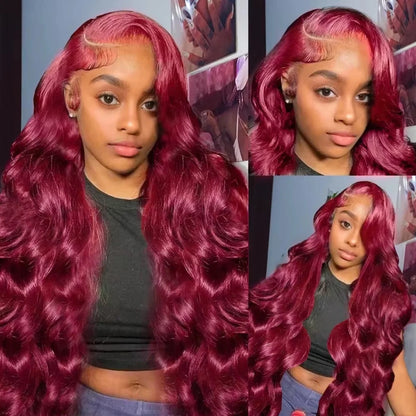 200 Density Body Wave Wig 99J Lace Front Wig 13x4 Pre Plucked Transparent Lace 13x6 Hd Lace Frontal Wig 13x6 Hd Lace Frontal Wig