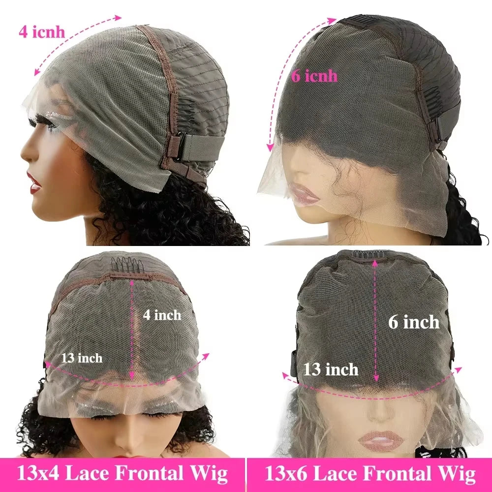 13x6 HD Lace Front Human Hair Wigs Straight 13x4  Transparent Lace Frontal Human Hair Wigs Pre Plucked 200Density Wigs For Women