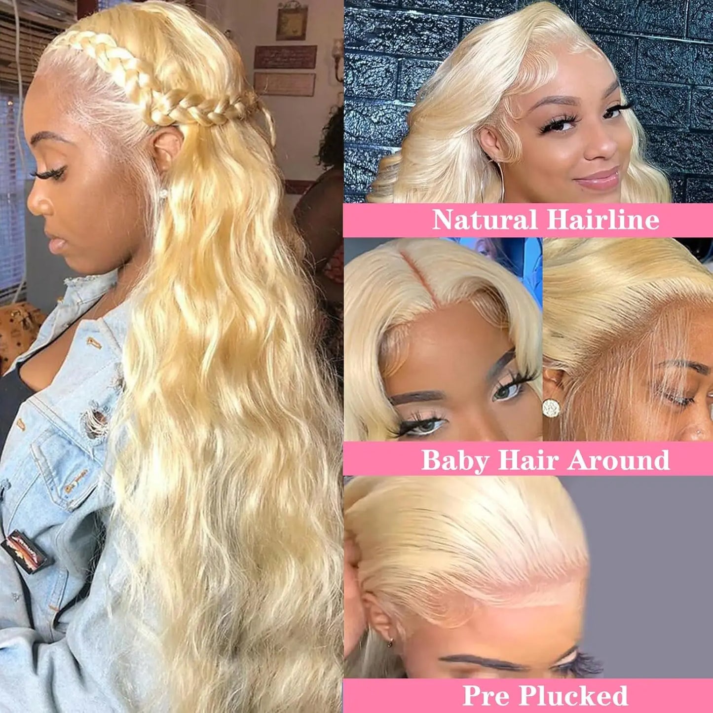 30 Inch 613 Blonde 13x6 Lace Front Wig Human Hair Body Wave Blonde Straight HD Lace Front Wigs Human Hair Pre Plucked for Women