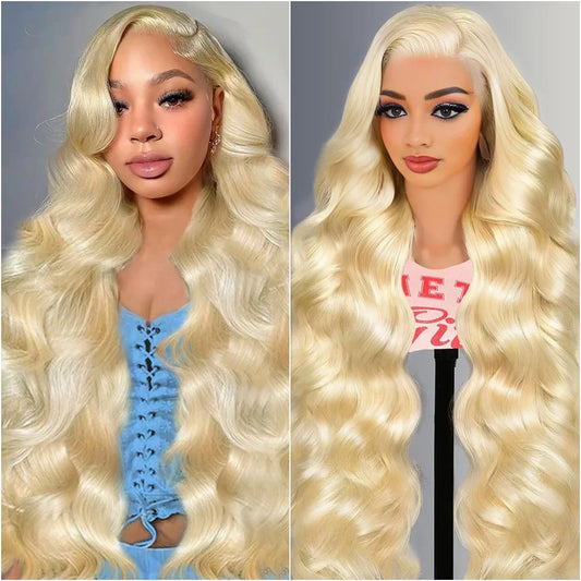 36 Inch Body Wave Blonde 613 Lace Wig  13x4 13x6 HD Transparent Lace Human Hair Wig 200 Density Can Be Dyed In Any Color ！