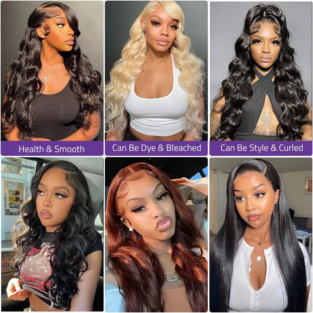 Body Wave 360 Full Lace Wig 100% Brazilian Human Hair PrePlucked Curly Wig 13x6 HD Lace Frontal 38 Inch Curly Hair Wig For Women